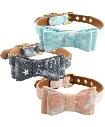 Collar with removable bow for dogs - Céleste