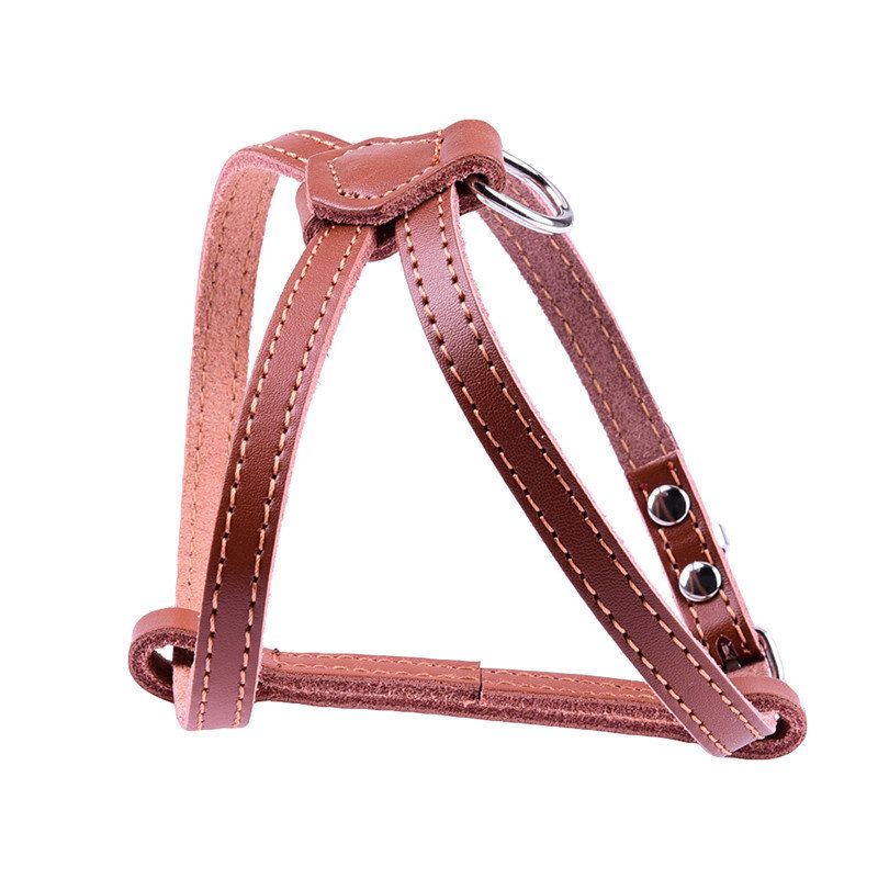 leather harness for dog brown