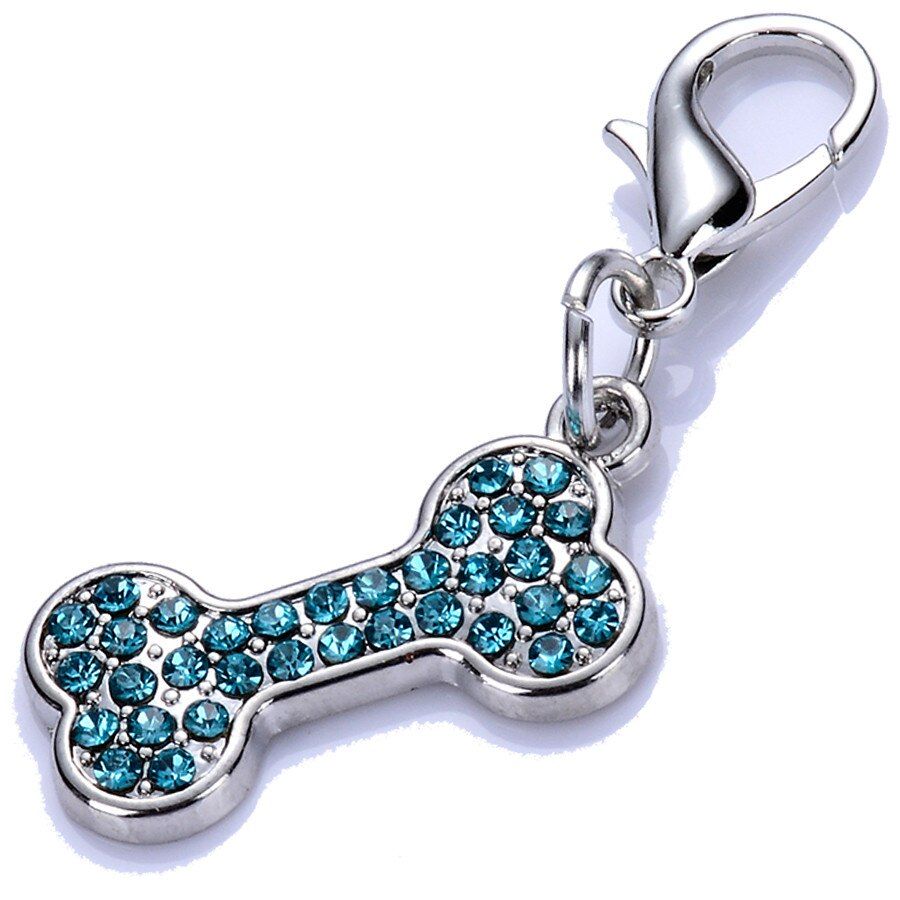 rhinestone bone pendant jewelry for dog