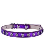 rhinestone collar for small purple dog