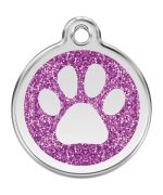 Medal to engrave for dog and cat with glitter - Paw