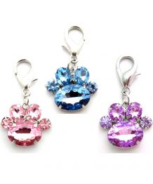 Pendentif pour chien - patte en cristal