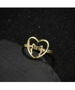 Diamond ring cat silver