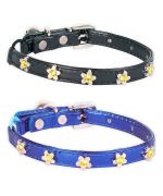black cat collar small dog leather flower rhinestone design cheap mouth of love
