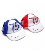 Cap for dog and cat rhinestones - blue or red