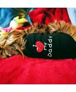camiseta de perro de diamantes de imitación