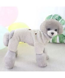 Fleece jumpsuit for dog and cat - teddy bear