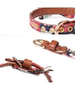 collier pour chien avec laisse assortie très chic