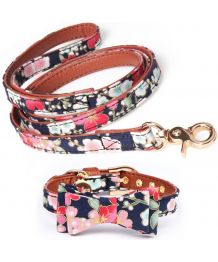 Bow tie dog collar - heavenly pink