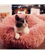 canasta de gato rosa