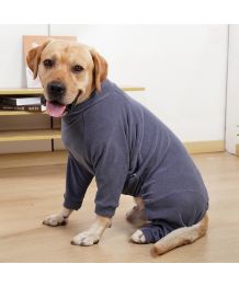 Fleece dog jumpsuit - gray