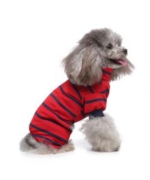 Jumpsuit for dog and cat sailor - red