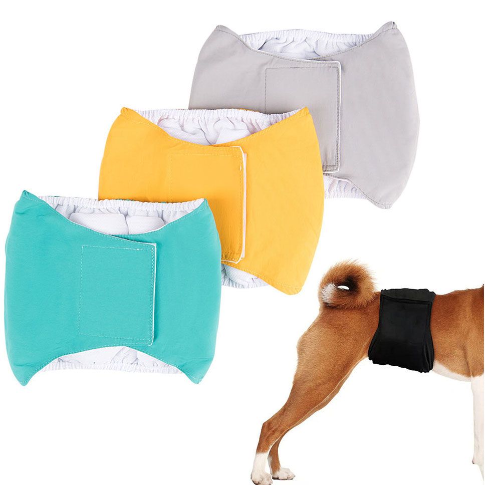 Taille XL – étanche mâle Bandeau Anti-pipi Wrap – à pression/fermeture à  l'aide de boutons-pression – incontinence/Marquage – Lavable Pad Option  –-Noir : : Animalerie