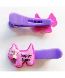 Barrette mauve motif chien