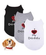 camiseta de perro de diamantes de imitación amo a mi papá