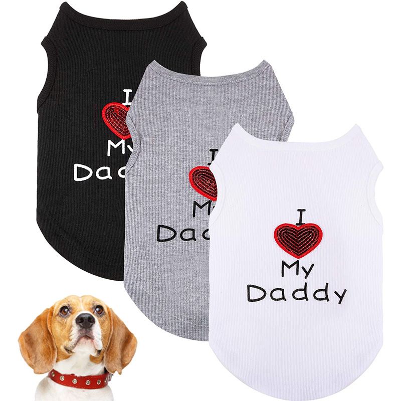 rhinestone dog t-shirt i love my daddy